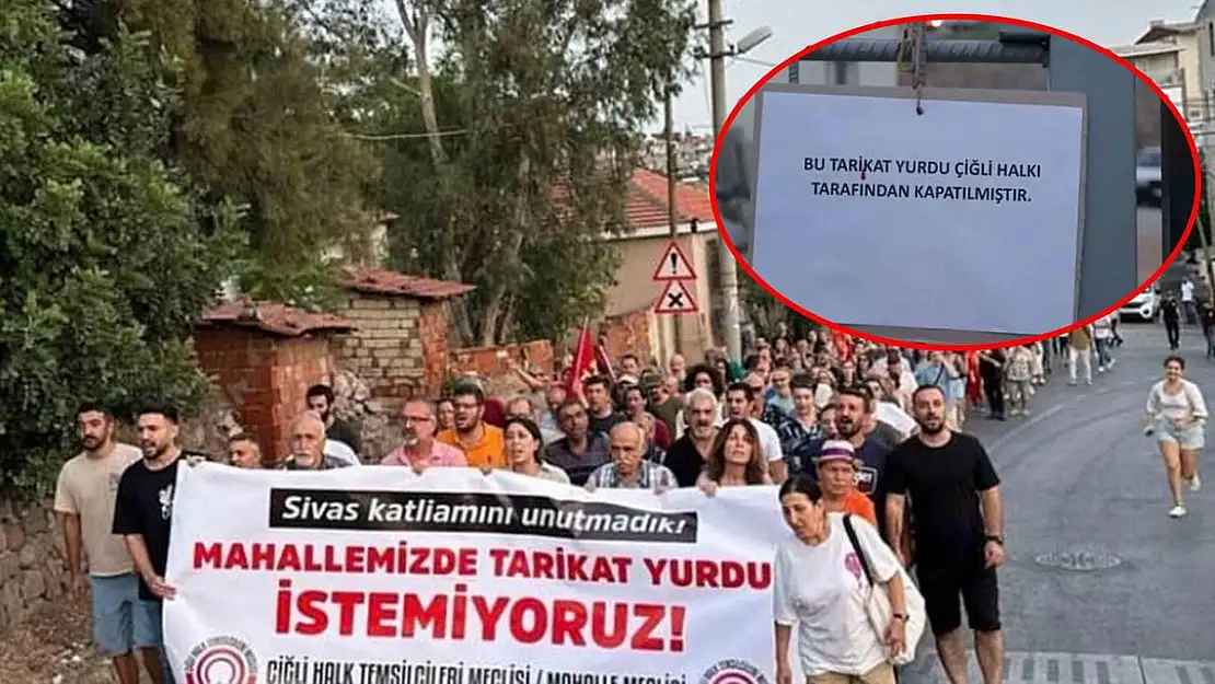 Açılmak istenen tarikat yurduna Çiğli Halkı ‘dur’ dedi!