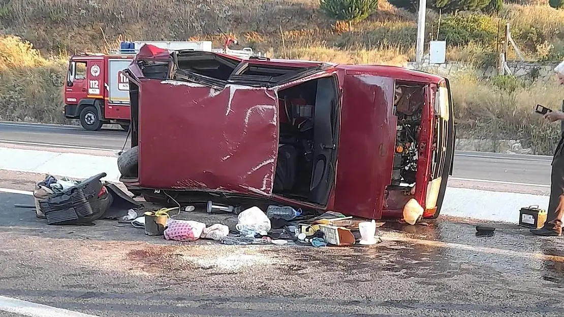 Aydın’da kazada otomobil yan yattı: 5 yaralı