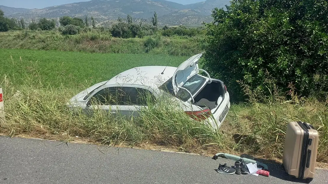 Aydın’da otomobil kanala yuvarlandı