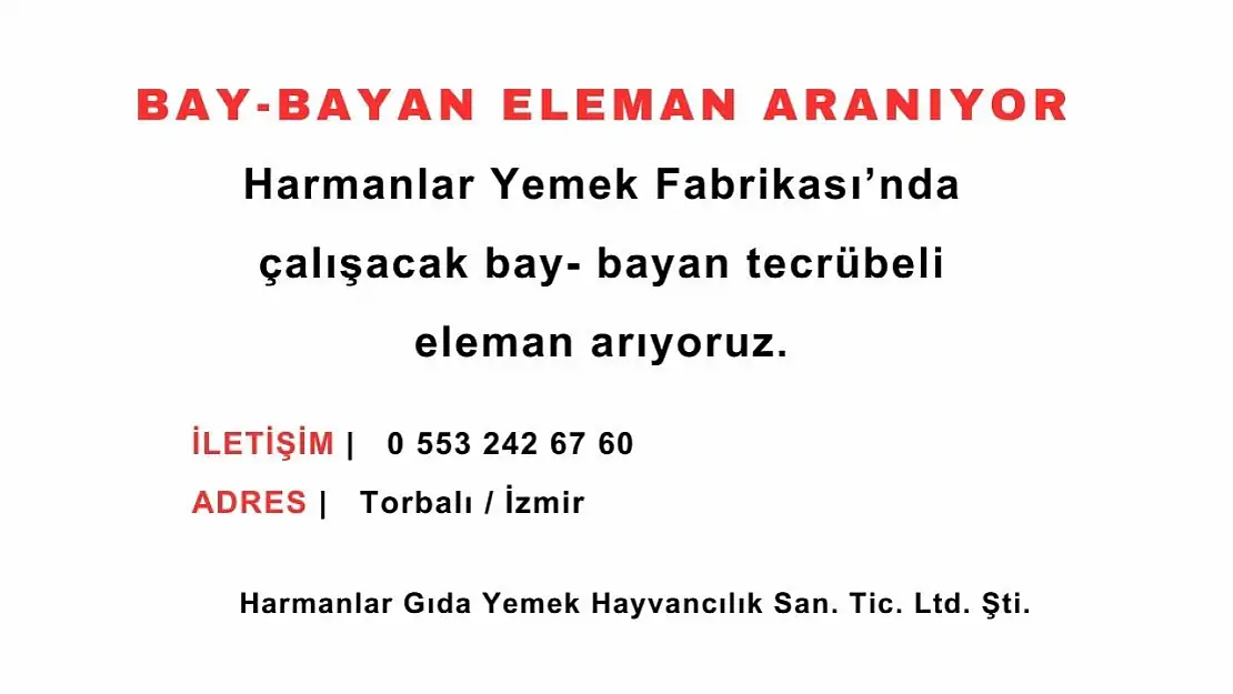 Bay-Bayan Eleman Aranıyor