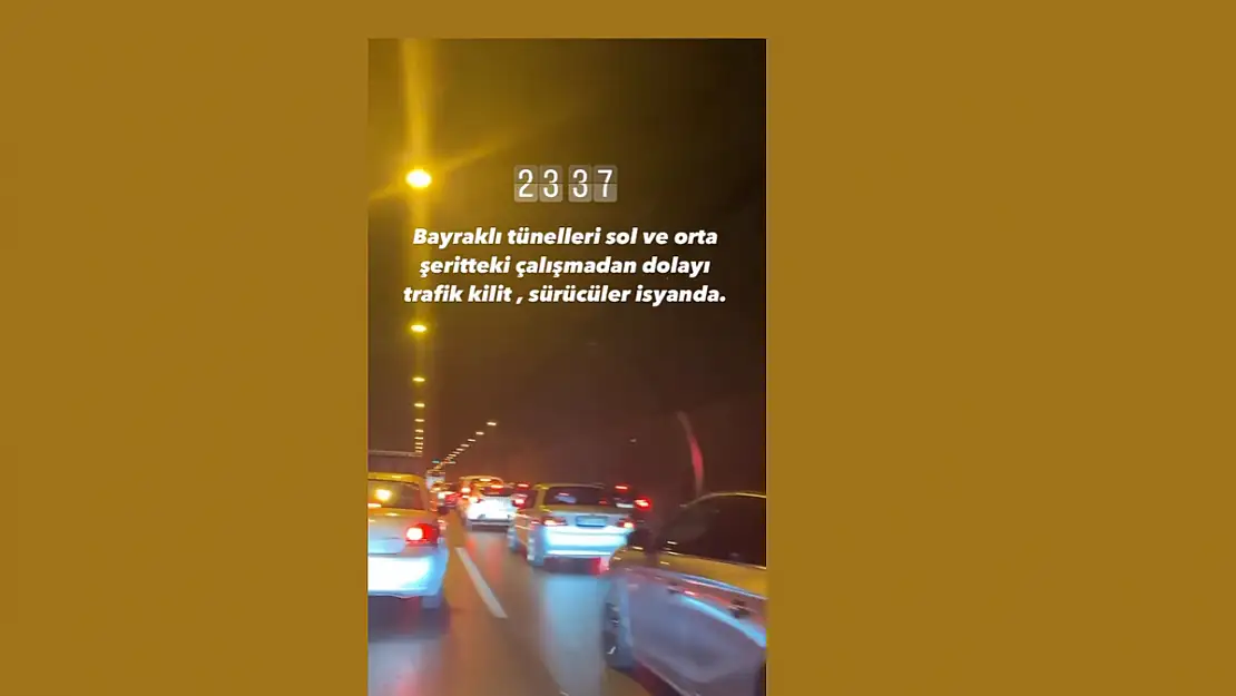 Bayraklı tünellerinde gece çalışması: Vatandaşlar isyan etti