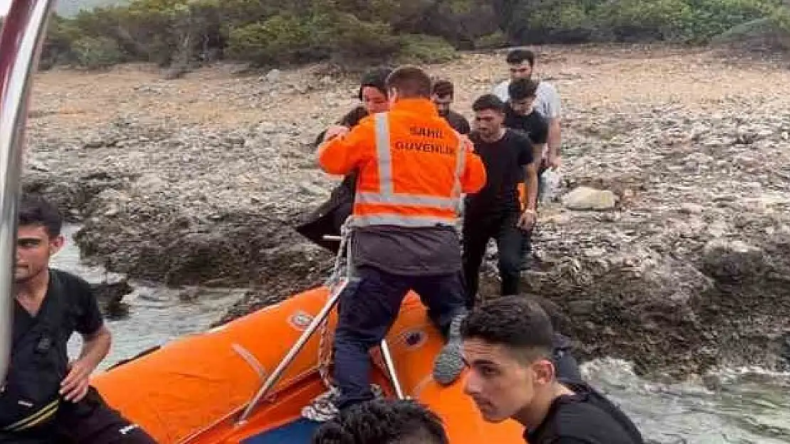 Bodrum’da mahsur kalan 9 düzensiz göçmen kurtarıldı