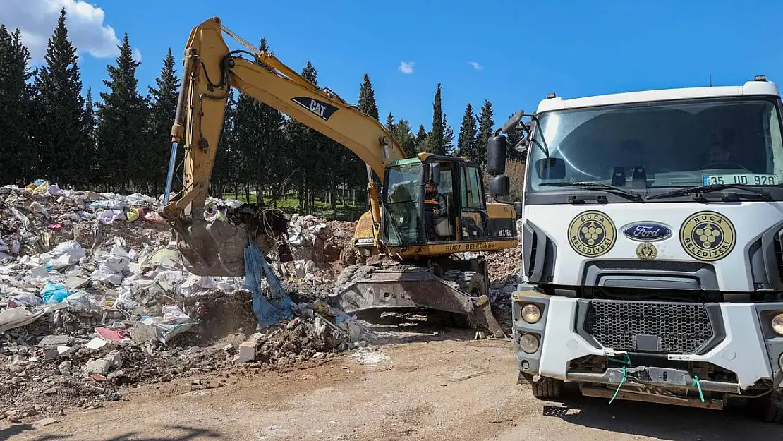 Buca'da kaçak molozla mücadele