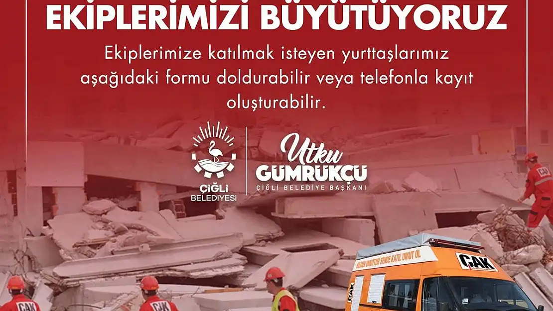 Çiğli Belediyesi Mahalle Arama Kurtarma ekibi yeni gönüllüler arıyor