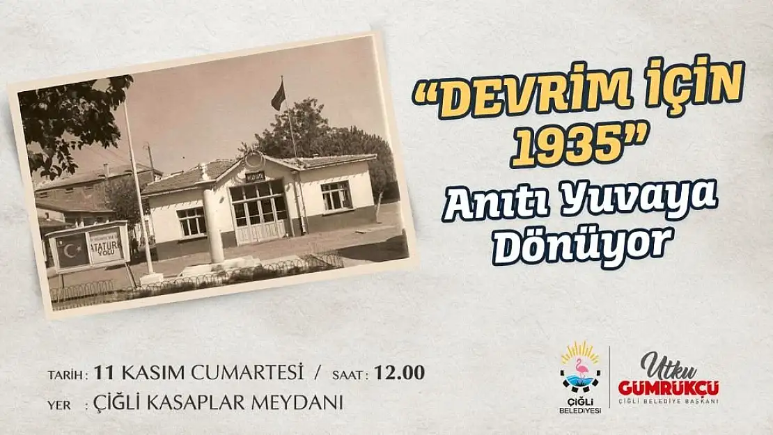 Çiğli’de ‘Devrim İçin 1935’ Anıtı ilk yerine taşınıyor 