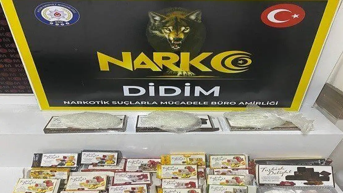 Didim’de lokum paketlerine gizlenmiş uyuşturucu madde ele geçirildi