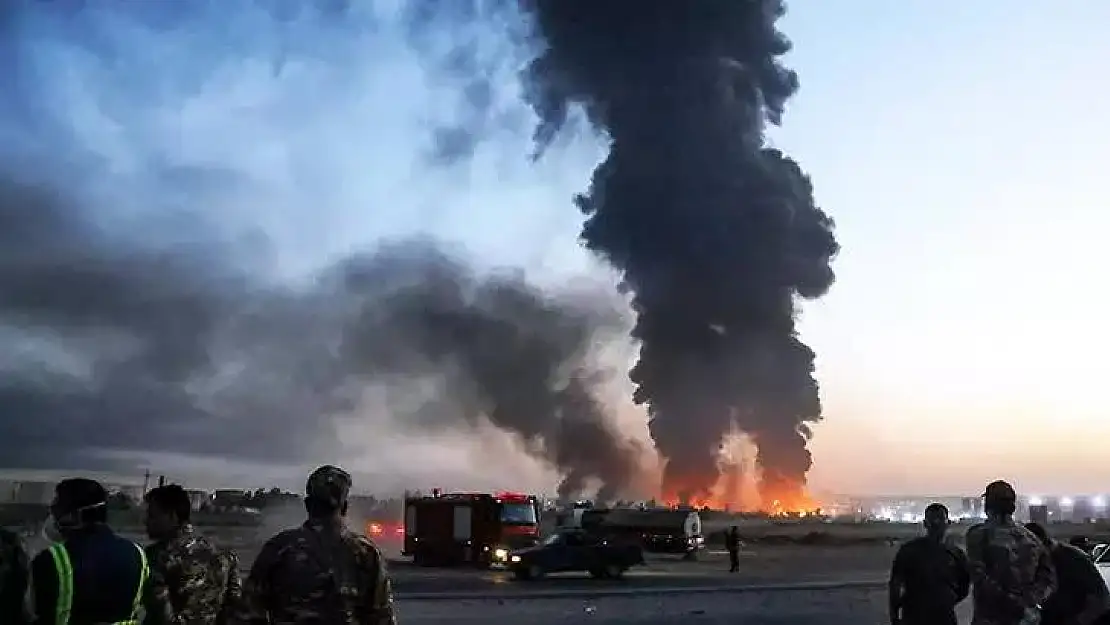 Erbil’deki petrol rafinerisi dün akşamdan beri yanıyor