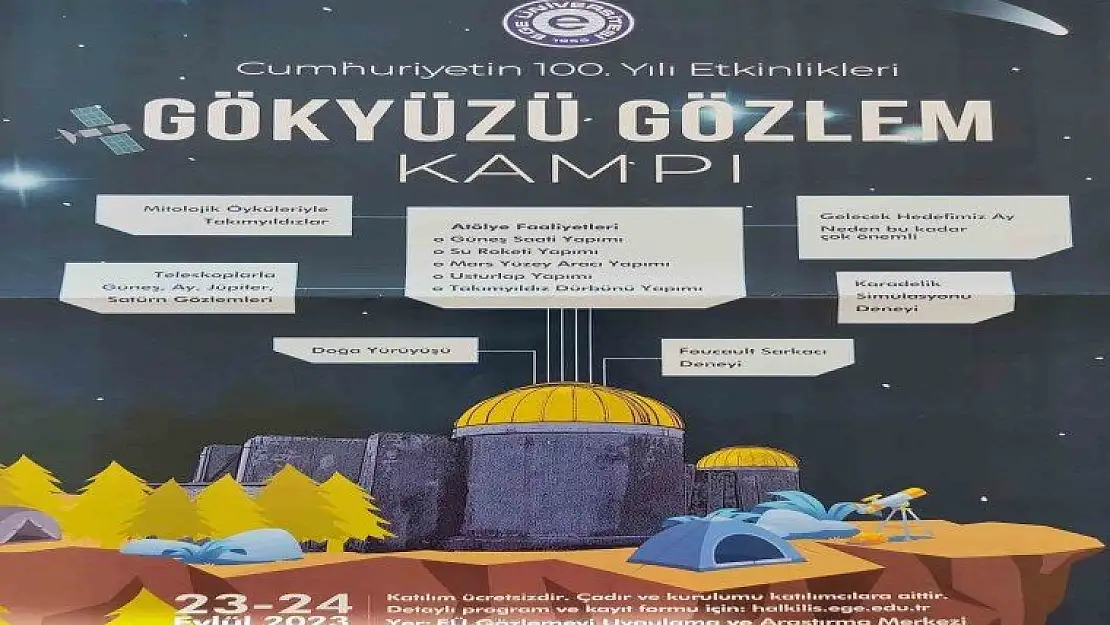 EÜ Gözlemevi uzay tutkunlarını 'Gökyüzü Gözlem Kampı'na bekliyor