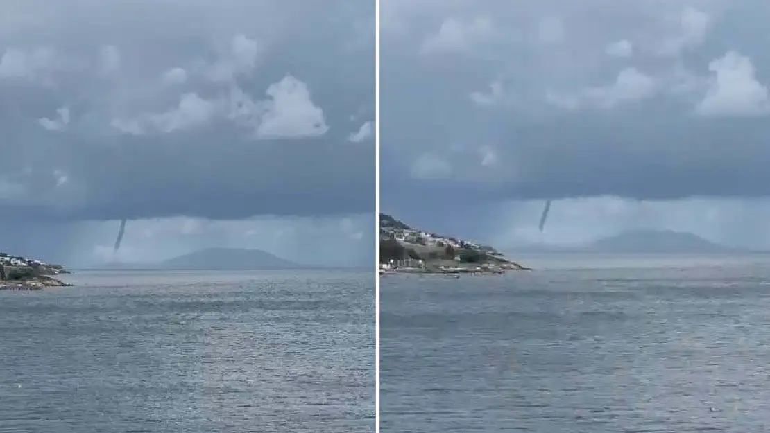 Foça açıklarında hortum yaşandı