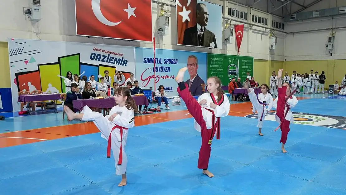 Gaziemir'in taekwondocularından kuşak mücadelesi