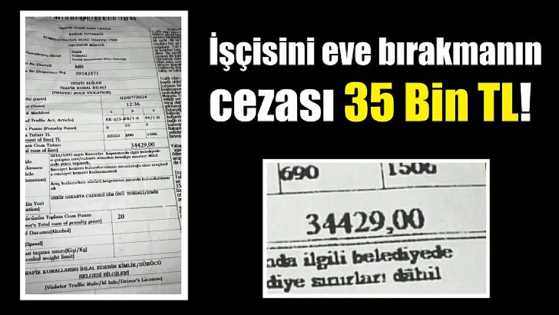 İşçisini aracıyla eve bıraktırdı diye ceza yediğini iddia etti