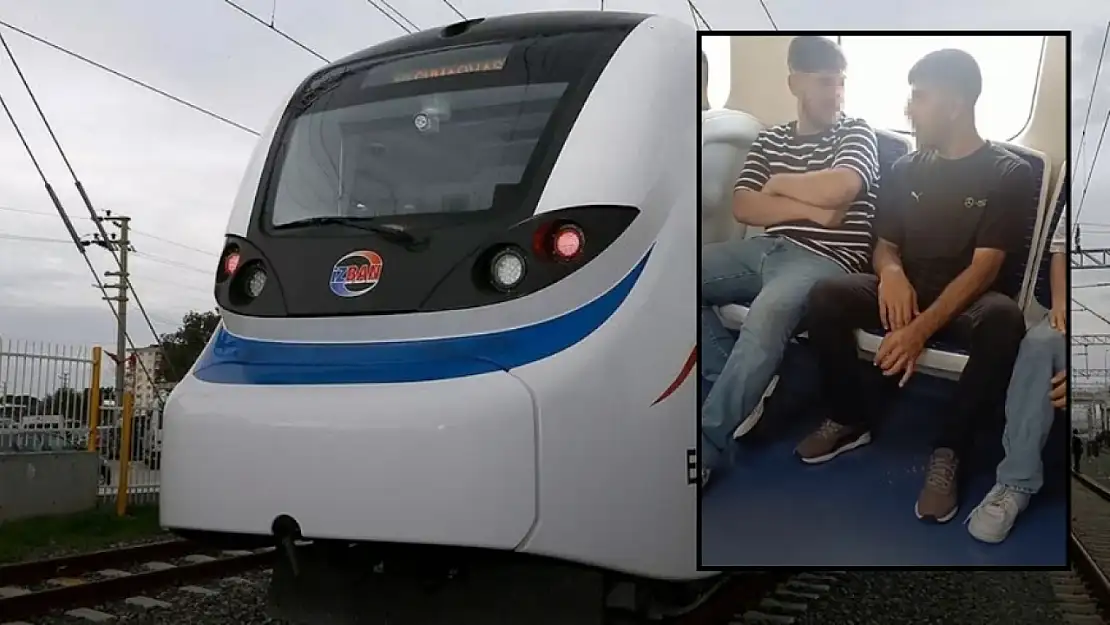 İZBAN'da skandal görüntü: Sigara içip külünü yere attı