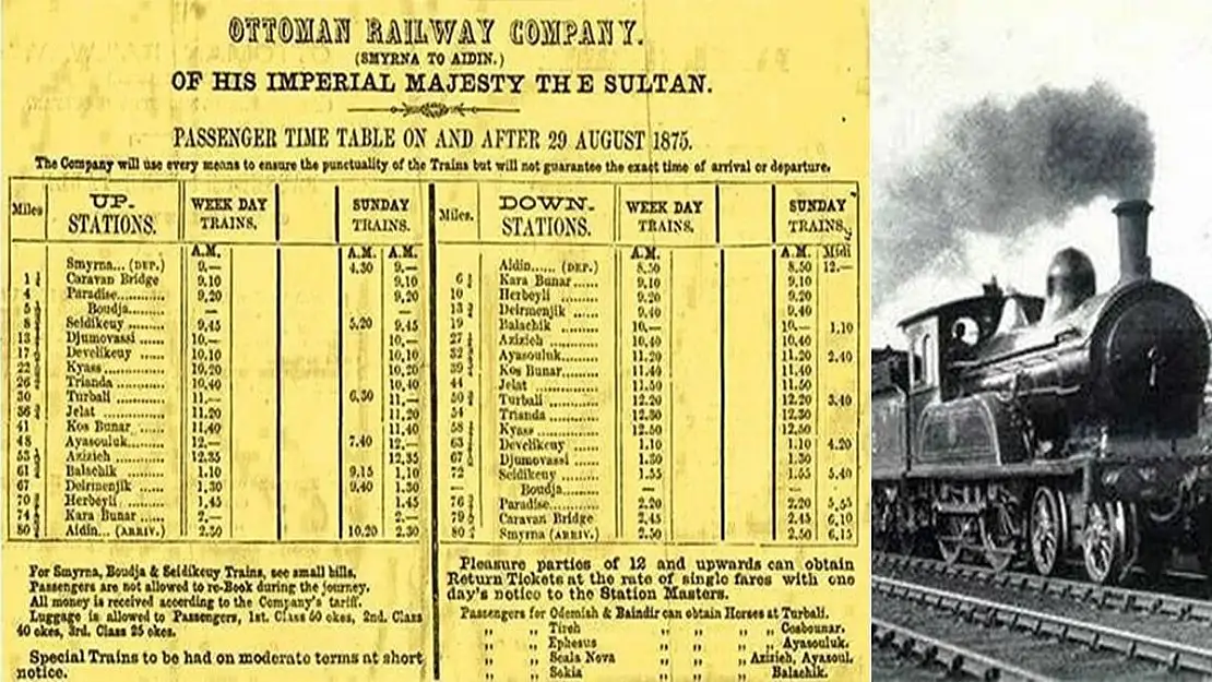 İzmir – Aydın Demiryolu hattının 148 yıllık sefer tarifesi