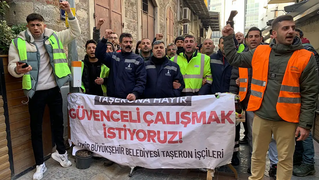 İzmir'de taşeron işçileri 'güvenceli hakları' için grevde