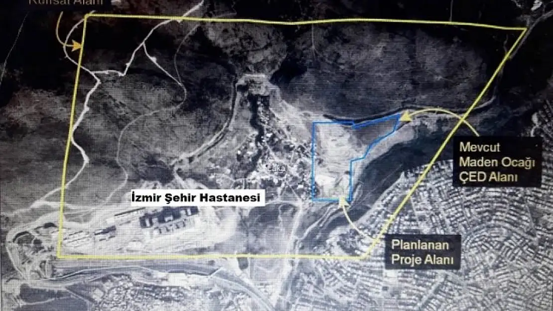 İzmir Şehir Hastanesi'nin yanında taş ocağı ve beton santrali açıldı