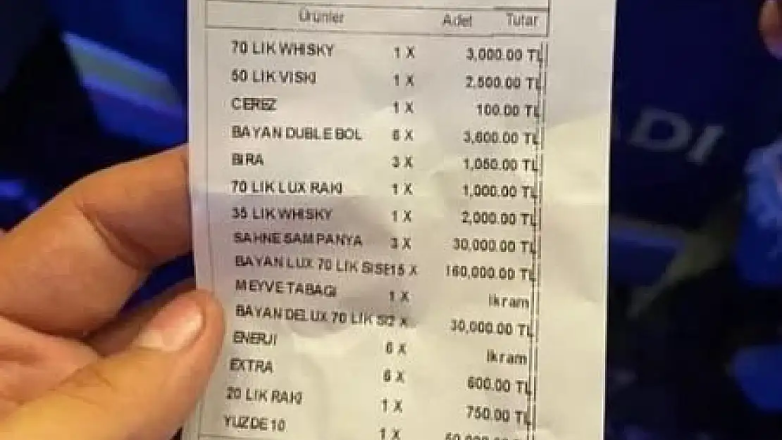 İzmir’de bir gece kulübünde gelen 284 bin TL'lik hesap sosyal medyayı salladı