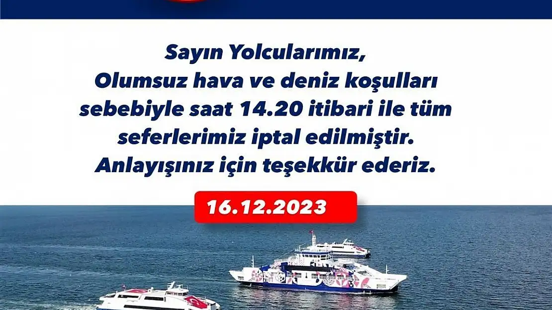 İzmir’de deniz seferleri iptal edildi!