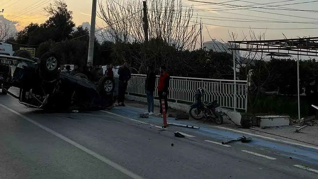 İzmir'de otomobil takla attı: 2 yaralı