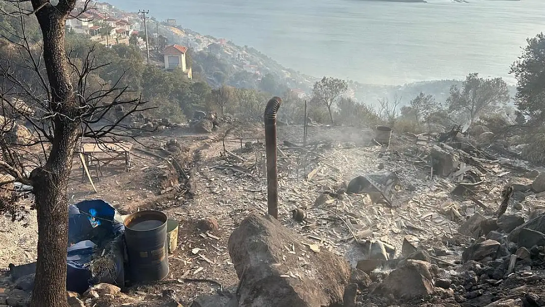 İzmir’deki yangında bir bağ evi kül oldu