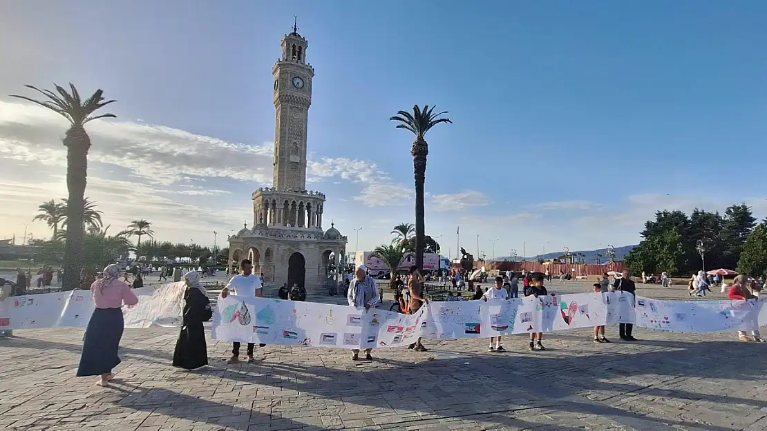 İzmirli minik ressamlar Filistinli çocuklar için çizdi