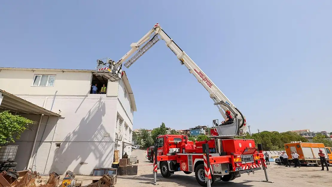 İZSU şantiyesinde yangın tatbikatı