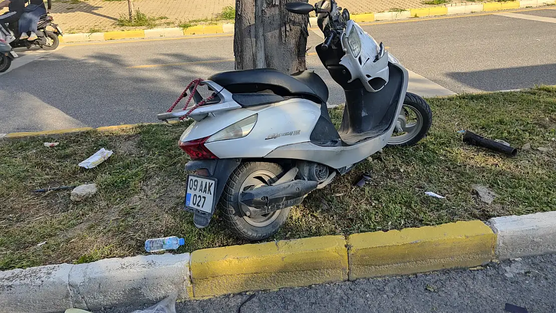 Kuşadası'nda motosiklet ağaca çarptı: 1 ağır yaralı