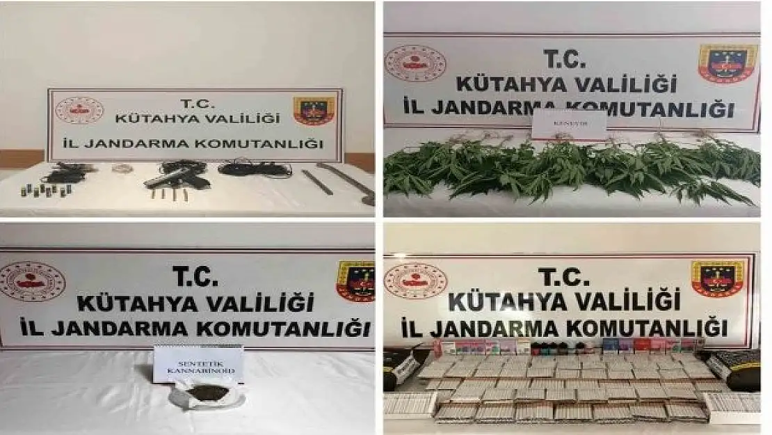 Kütahya’da jandarma tarafından gerçekleştirilen uyuşturucu ve kaçakçılık operasyonlarında, 28 kişi yakalandı