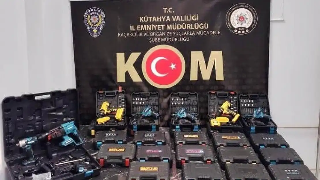 Kütahya'da polis kaçak 25 adet şarjlı matkap ele geçirdi