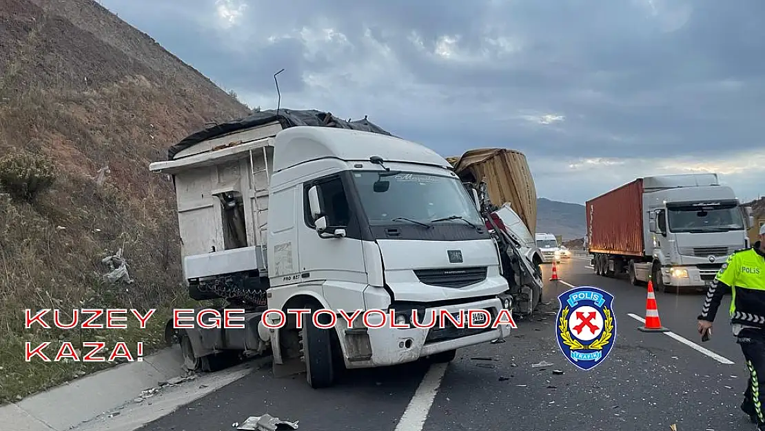 Kuzey Ege Otoyolu’nda meydana gelen kaza trafiği kilitledi!