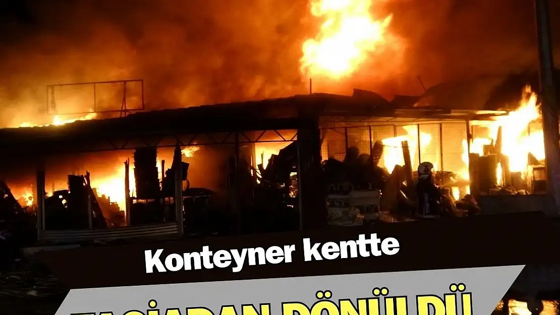 Malatya’da konteyner çarşıda yangın