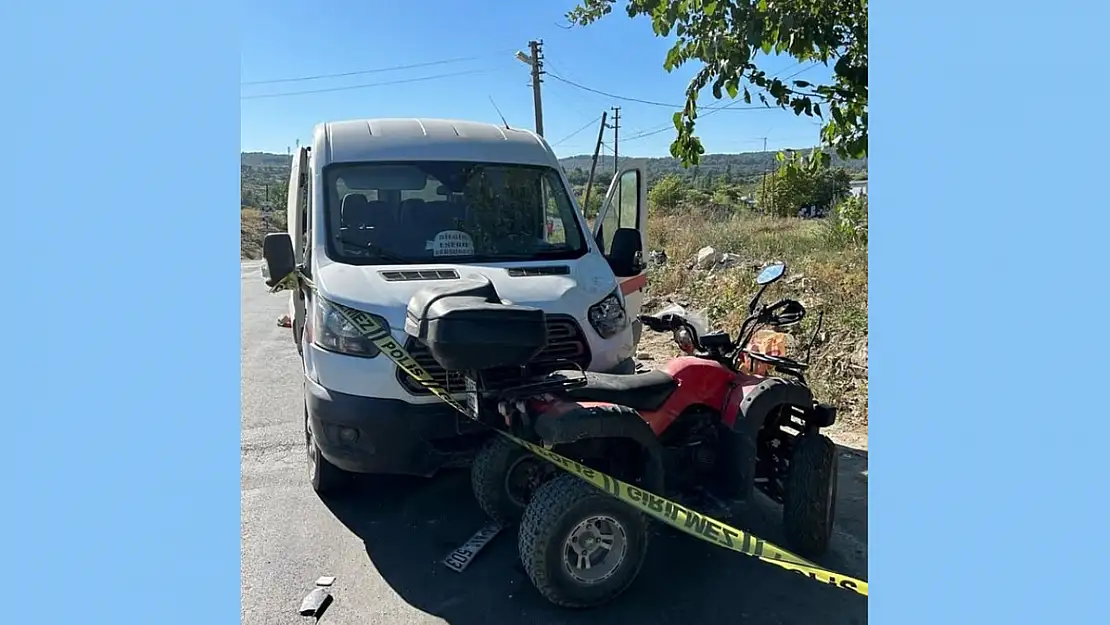 Minibüs ile ATV sürücüsü çarpıştı, yaşamını yitirdi