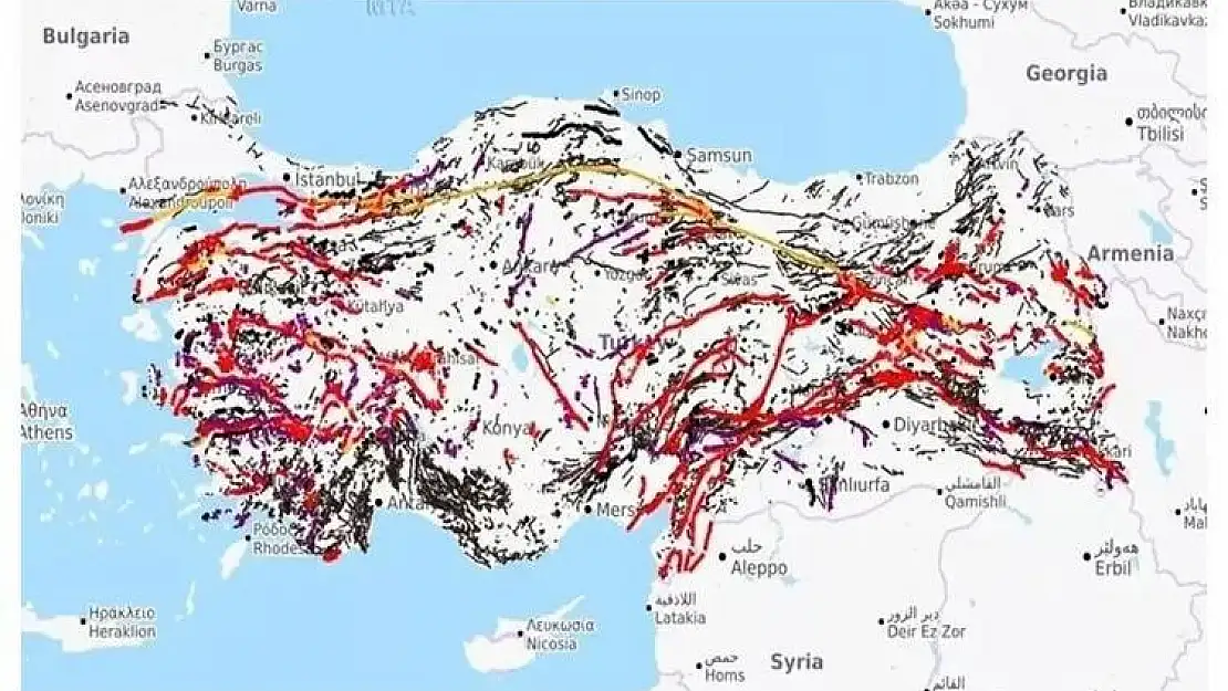 MTA diri fay hatlarını güncelledi: 45 ilde 5.5 üzeri 485 diri fay hattı var!