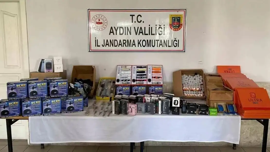 Nazilli’de piyasa değeri yaklaşık 650 bin TL olan kaçak eşya ele geçirildi