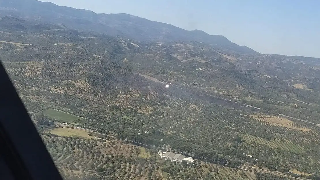 Otoban kenarında çıkan yangın, büyümeden söndürüldü