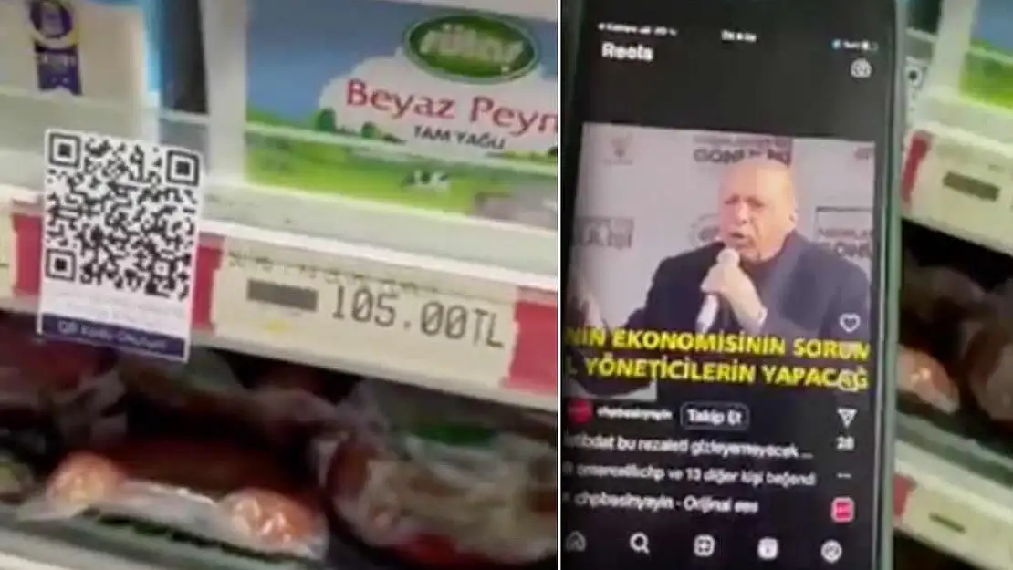 QR kodlu Erdoğan videosu market raflarında