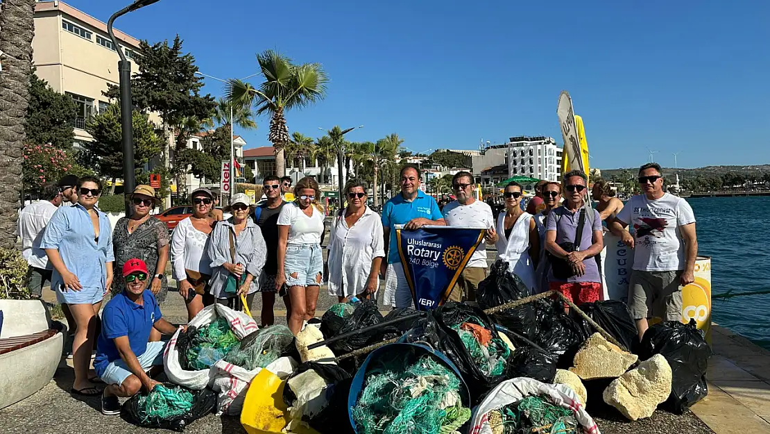 Rotary'den Çeşme'de 'Hayalet Ağ Temizliği'