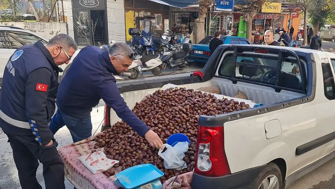 Tire’de zabıta ekiplerinden kestane denetimi!