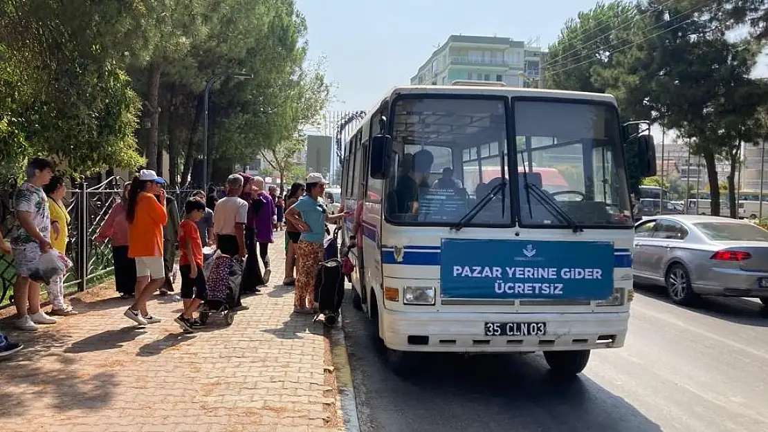 Torbalı Belediyesi pazar yerine ücretsiz servis uygulamasını devam ettiriyor