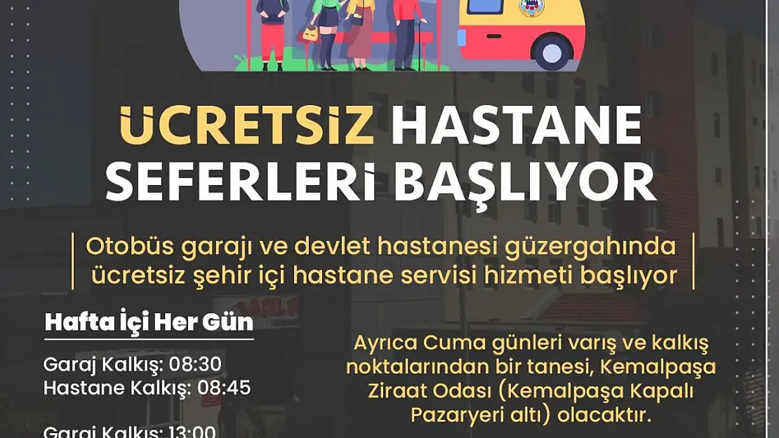 Ücretsiz hastane seferleri başlatıyor