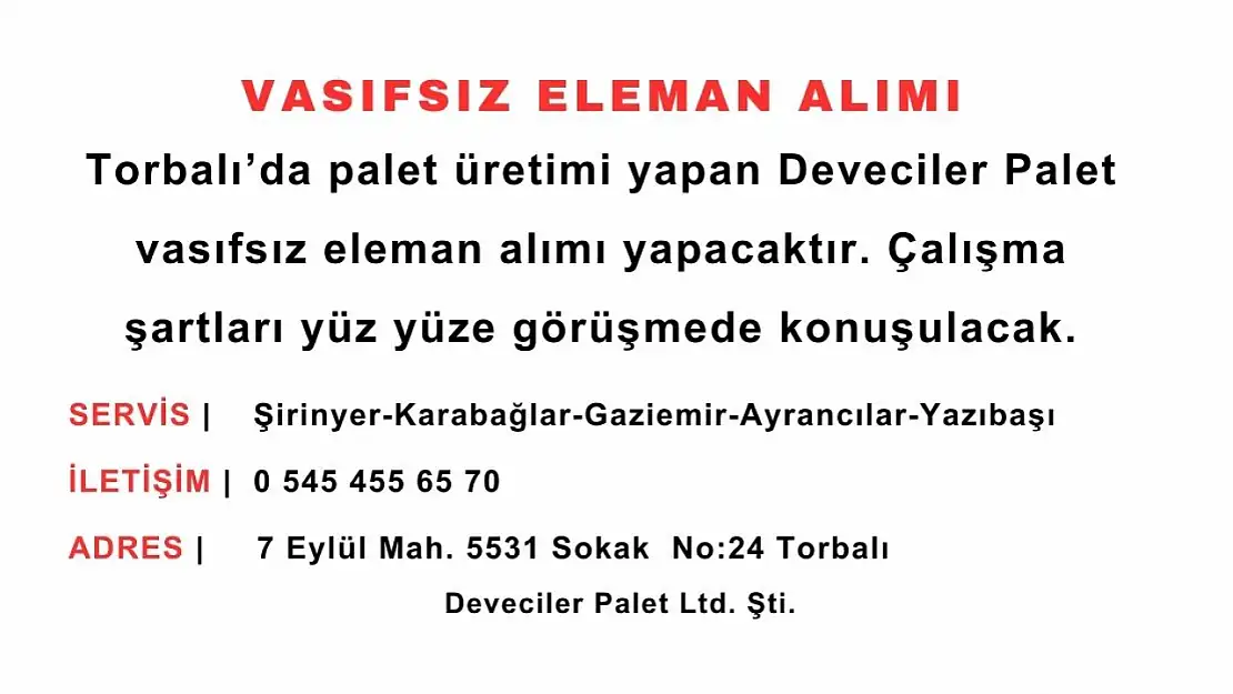 Vasıfsız Eleman Alımı