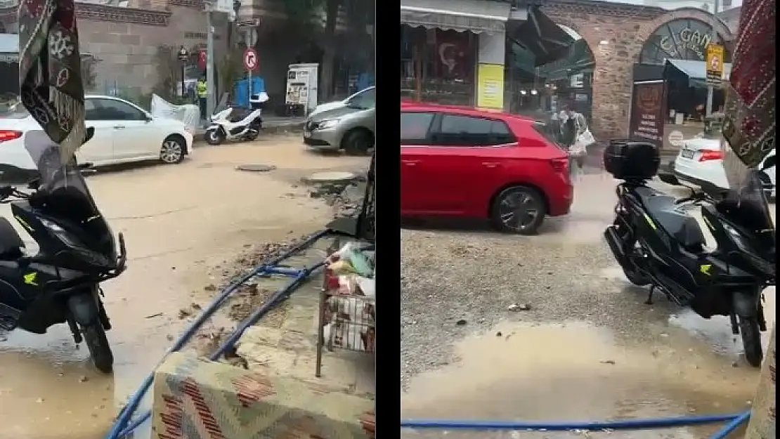 Yağış sonrasında Kemeraltı’nda yollar çamur içinde kaldı