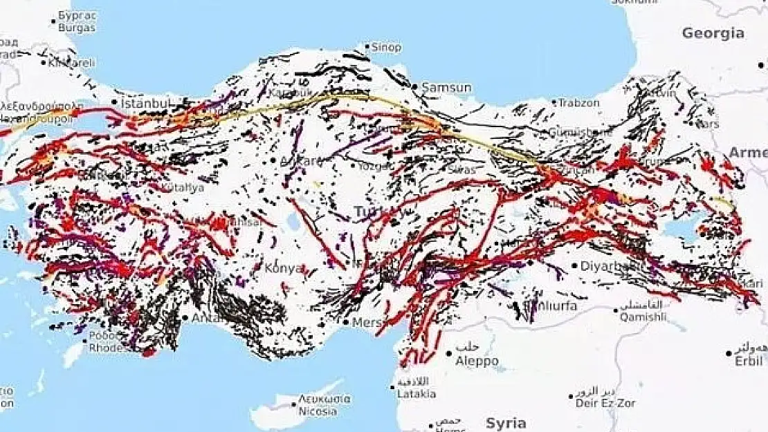 Yenilenen MTA diri fay haritası paylaşıldı