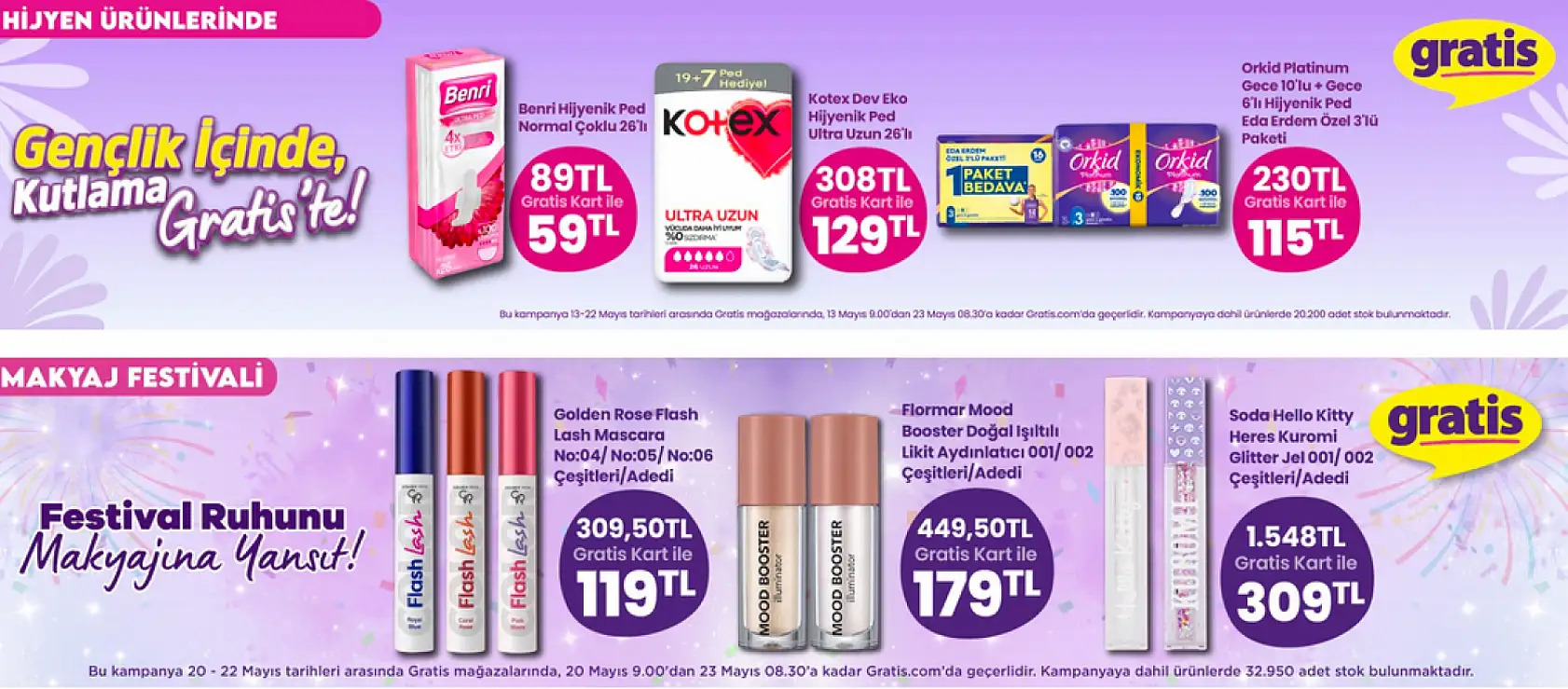 Gratis'te yüzde 50'ye varana kadar indirimler! Mayıs fırsatlarını kaçırmayın!