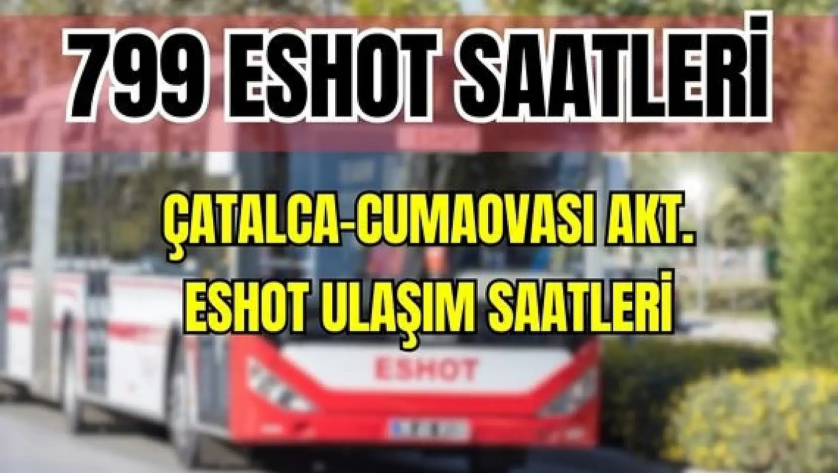 Eshot 799 Çatalca – Cumaovası Aktarma Saatleri Akçaköy – Menderes Belediyesi