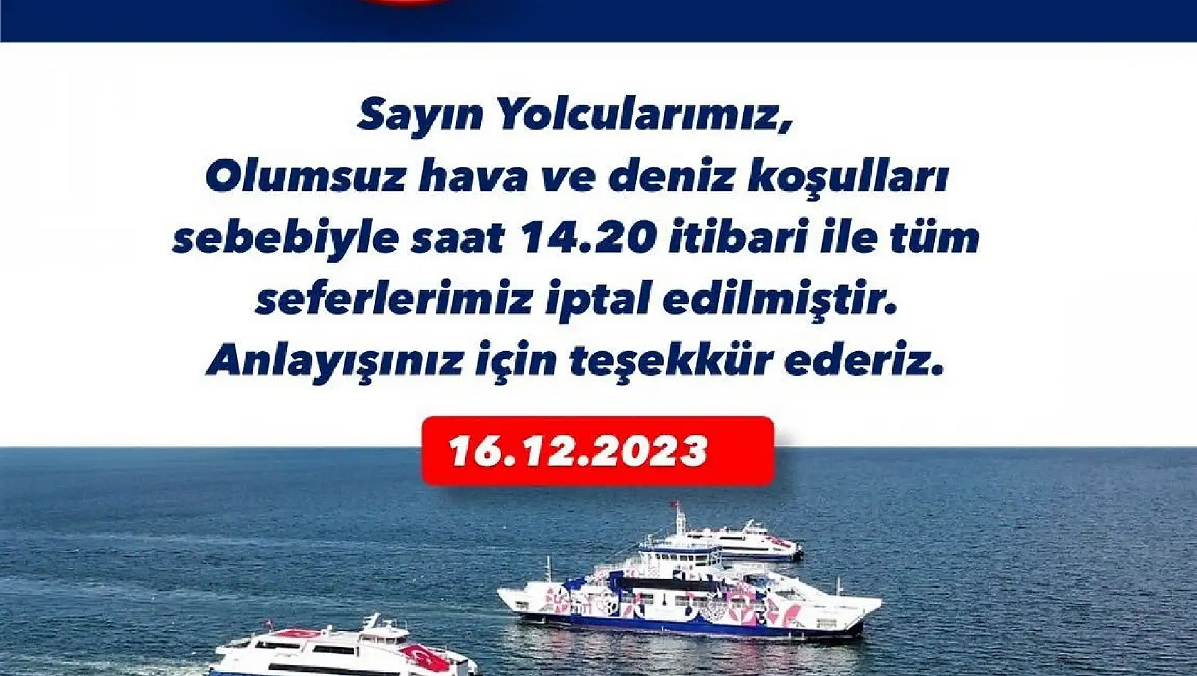 İzmir’de deniz seferleri iptal edildi!