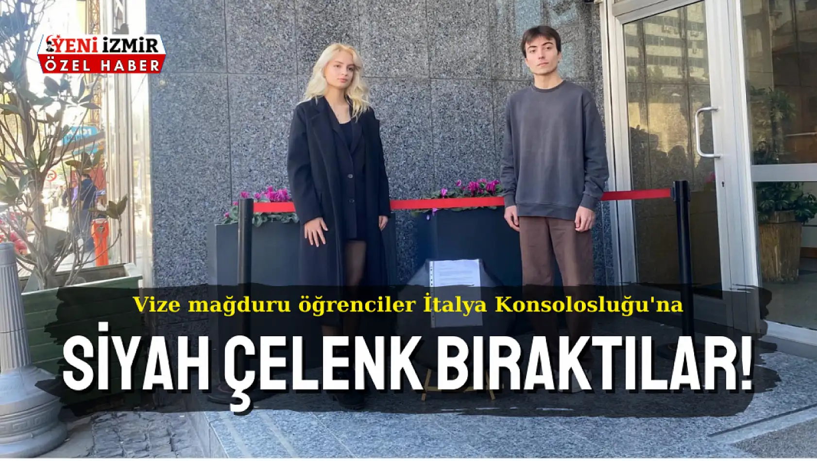 Mağdur öğrenciler İtalya Konsolosluğu'na çelenk bıraktı!