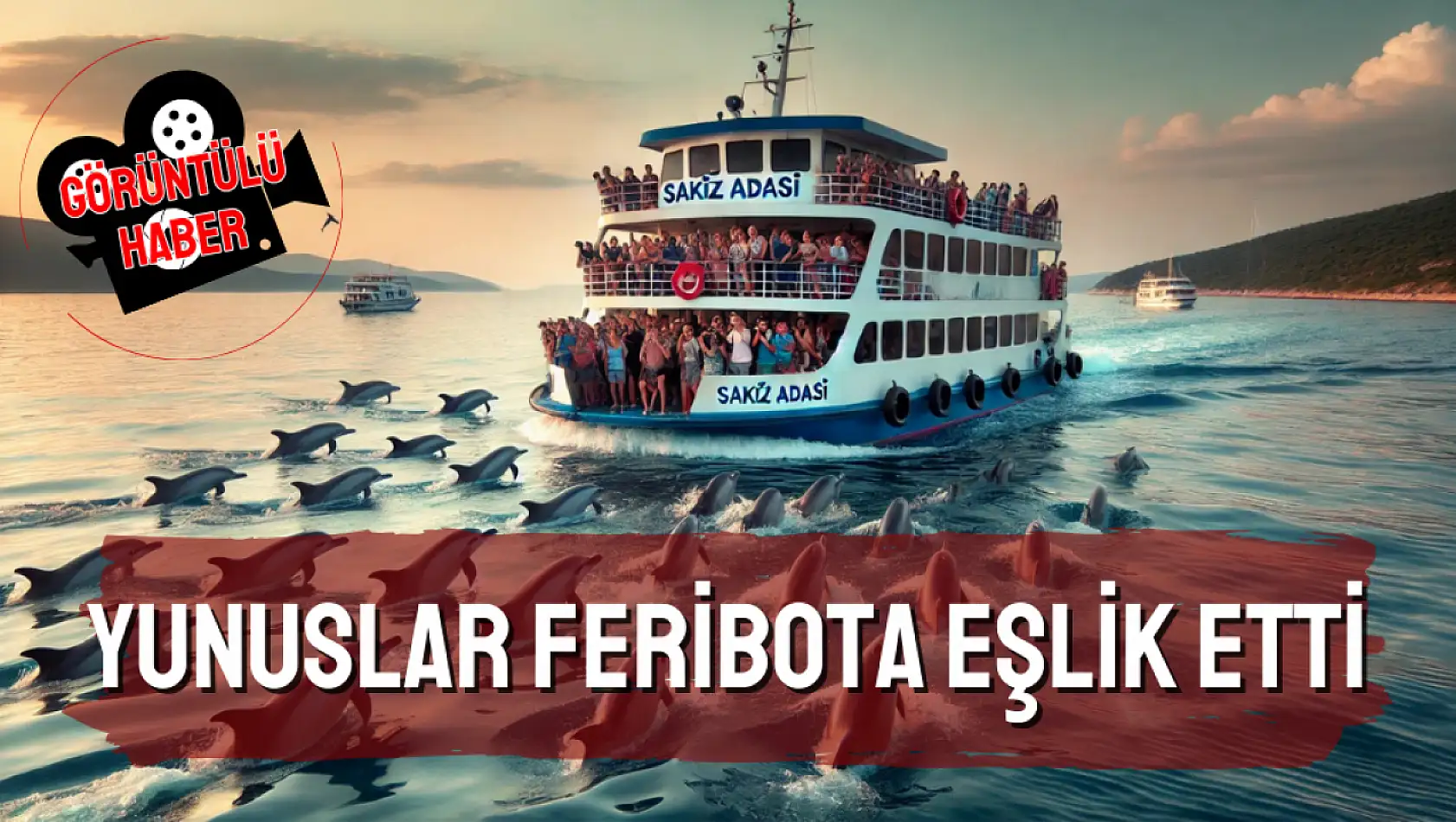 Yunuslar, Sakız Adası'ndan dönen feribota eşlik etti!