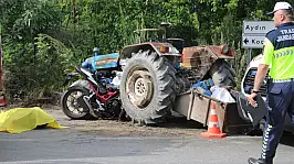 Aydın'da feci kaza: Motosiklet traktöre ok gibi saplandı, 3 ölü