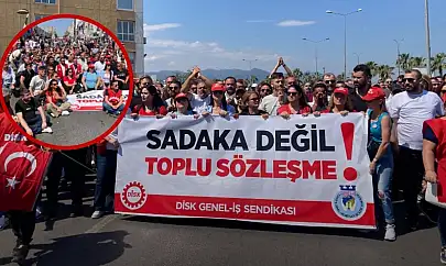 İzmir'de grev ikinci gününde: 'Yüzbinlerle İzmir'i kırmızıya boyayacağız'