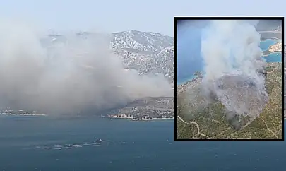 Karaburun'da orman yangını: Havadan ve karadan müdahale devam ediyor
